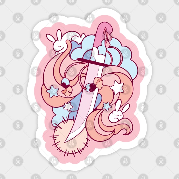 Dreamy Bun Dagger Sticker by The Craft Coven